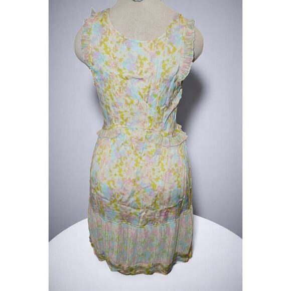 Kimchi Blue Watercolor Pastel Pleated Mini Dress – Size M – Dreamy Cottagecore - Picture 5 of 13